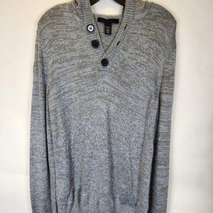 Kenneth Cole Mens Wool Acrylic Hoodie Hooded Sweater Medium
